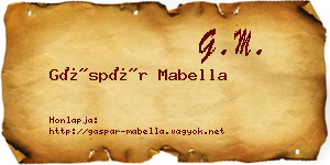 Gáspár Mabella névjegykártya